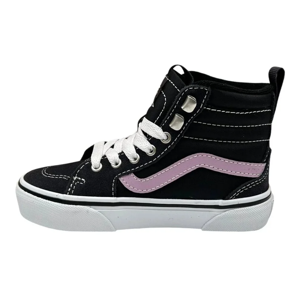 Vans Filmore Little Girls High-Top Shoes Sz 11 Navy Blue-Black-PurpleSuede/Nylon